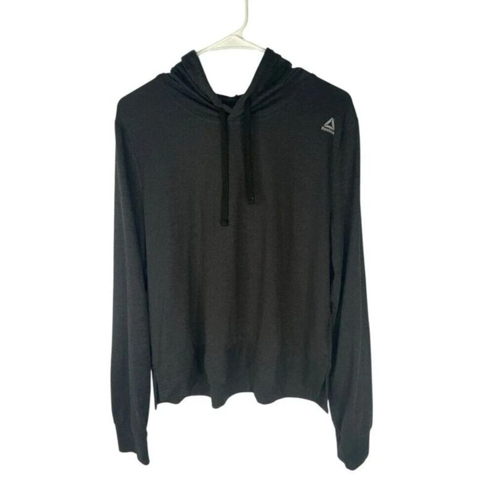 Reebok Womens Dark Gray Hoodie Pullover Large Sports Fall College Football